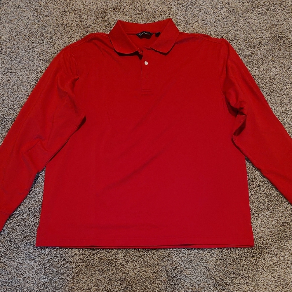 Walter Hagen Red Long Sleeve Polo Shirt